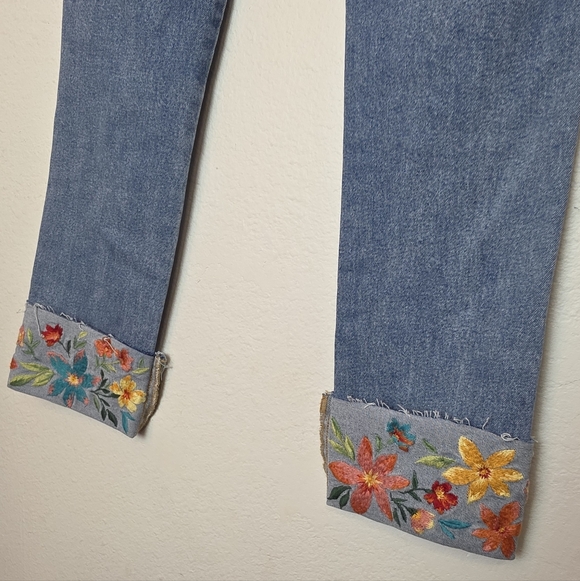 DRIFTWOOD Colette Floral Cropped Jean Mid Rise Boho Size 27 - Picture 6 of 15